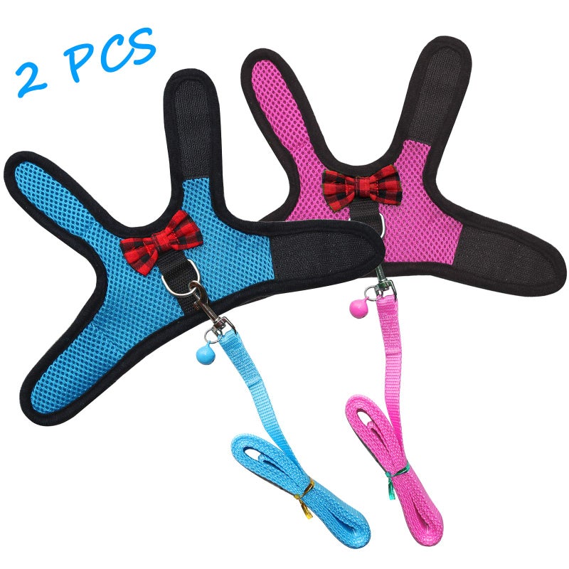 Rypet Ferret Harness and Leash - Soft Mesh Small Pet Harness with Safe Bell, No Pull Comfort Padded Vest for Guinea Pig, Hamster, Rats and Similar Small Animals - Image 2